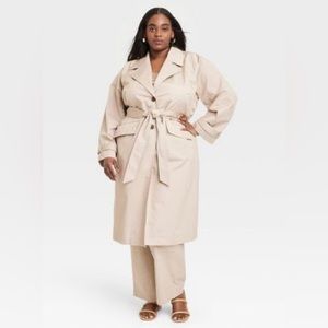 Women's Tan Statement Trench Coat - A New Day™ XXL